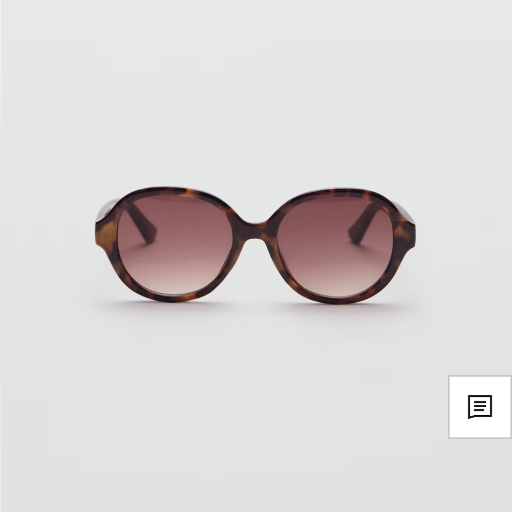 Mango Tortoiseshell Round Sunglasses with Brown Gradient Lenses